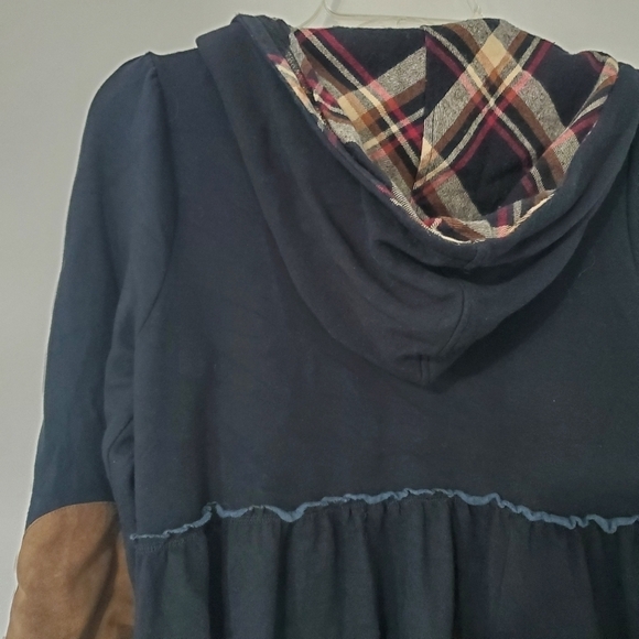 EVY'S Tree Womens Sophie Size Small Holiday Black Zip Up Baby Doll Hoodie - Picture 11 of 15